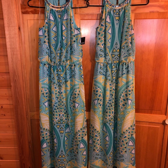 MSK maxi Dress NWT size 6 Teal - Picture 9 of 14